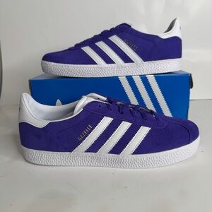 NEW Boys 7 / Womens 8 - Adidas Gazelle “Energy Ink” Purple Low Top Shoes IE5597